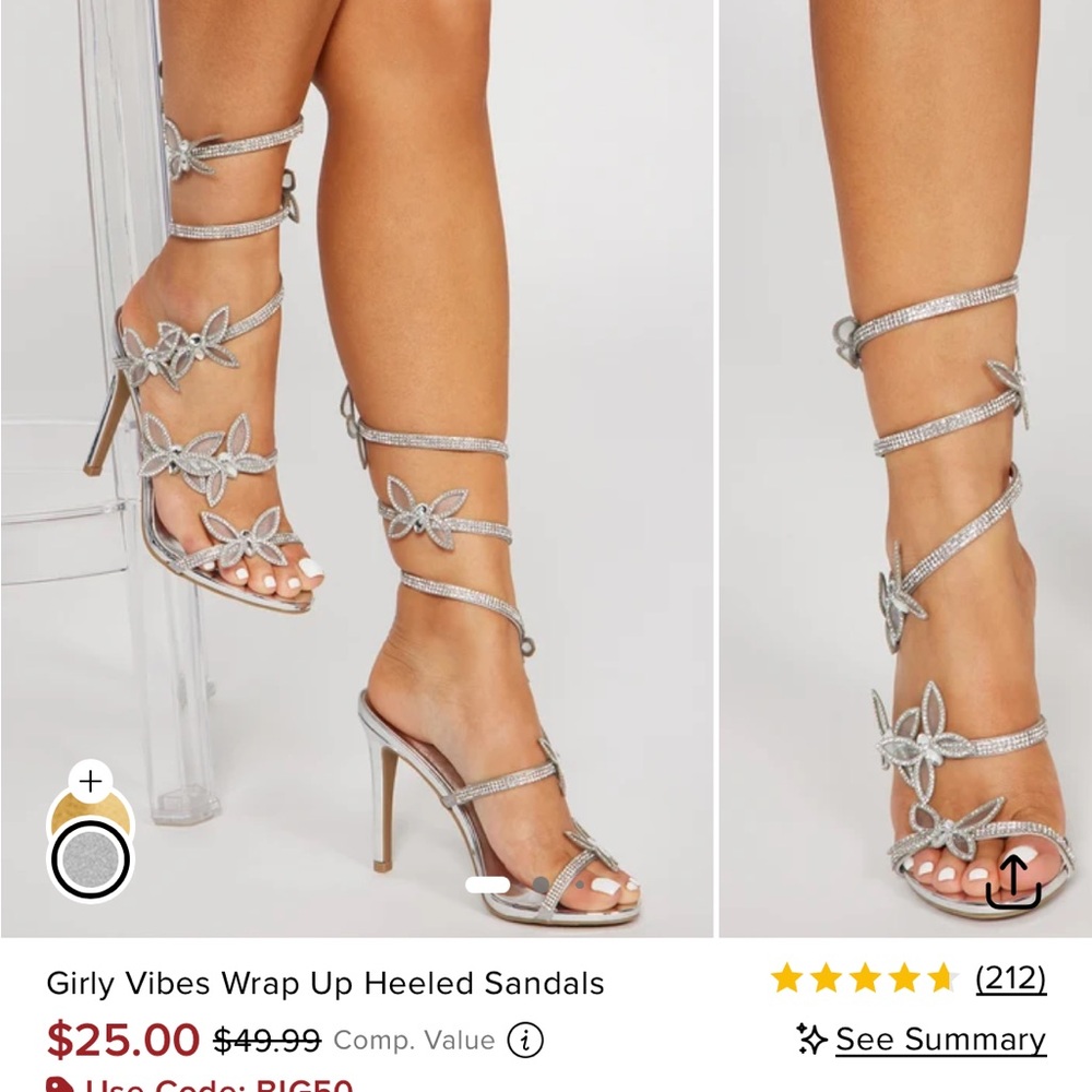 Silver butterfly embellished heels